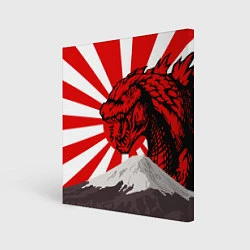 Картина квадратная Japanese Godzilla