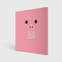 Холст квадратный Piggy 2k19, цвет: 3D-принт