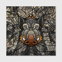 Холст квадратный Mosaic Pig, цвет: 3D-принт — фото 2