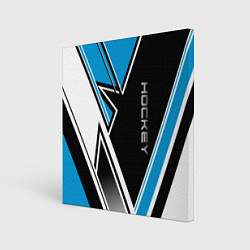 Картина квадратная Hockey black blue white