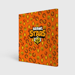 Холст квадратный Brawl Stars: Orange Team, цвет: 3D-принт
