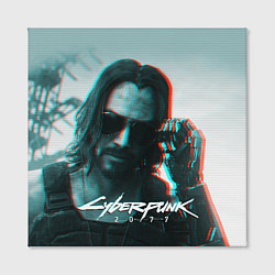 Холст квадратный Cyberpunk 2077: Keanu Reeves, цвет: 3D-принт — фото 2