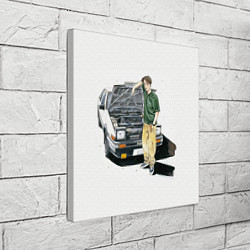 Холст квадратный Initial D Takumi & Toyota AE 86, цвет: 3D-принт — фото 2