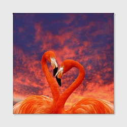Холст квадратный Flamingo Love, цвет: 3D-принт — фото 2