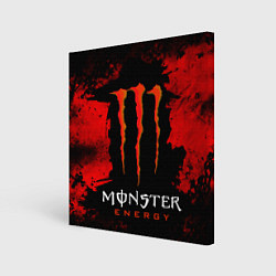 Холст квадратный Red grunge monster energy, цвет: 3D-принт