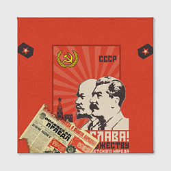 Холст квадратный Atomic Heart: Сталин x Ленин, цвет: 3D-принт — фото 2