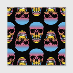 Холст квадратный Neon skull!, цвет: 3D-принт — фото 2