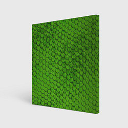 Холст квадратный Зелёная чешуя, цвет: 3D-принт