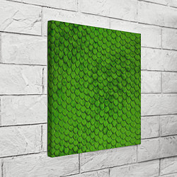 Холст квадратный Зелёная чешуя, цвет: 3D-принт — фото 2