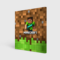 Картина квадратная Minecraft logo heroes