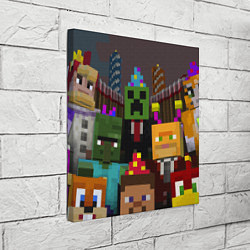 Холст квадратный Minecraft - characters - video game, цвет: 3D-принт — фото 2