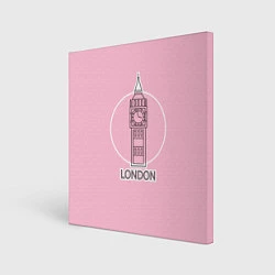 Холст квадратный Биг Бен, Лондон, London, цвет: 3D-принт