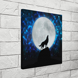 Холст квадратный Волк воющий на луну, цвет: 3D-принт — фото 2