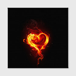 Холст квадратный Пламенное сердце, цвет: 3D-принт — фото 2
