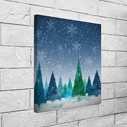 Холст квадратный Снежинки в лесу, цвет: 3D-принт — фото 2