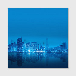 Холст квадратный Вид на ночной мегаполис, цвет: 3D-принт — фото 2