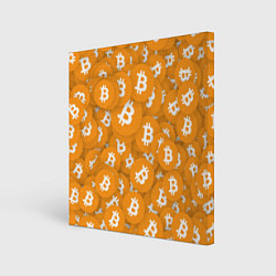 Холст квадратный Я БИТКОИН I AM BITCOIN, цвет: 3D-принт