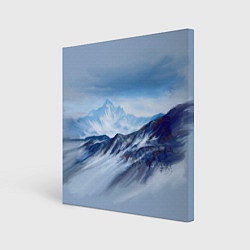 Холст квадратный Серо-голубые горы, цвет: 3D-принт