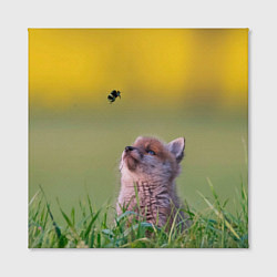Холст квадратный Лисенок и пчелка, цвет: 3D-принт — фото 2