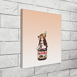 Холст квадратный Анимешная девочка с нутэллой, цвет: 3D-принт — фото 2