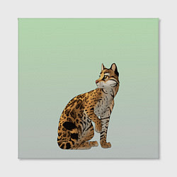 Холст квадратный Дикий кот оцелот, цвет: 3D-принт — фото 2