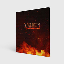 Картина квадратная Valheim огненный лого