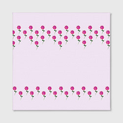 Холст квадратный Розовые цветы pink flowers, цвет: 3D-принт — фото 2