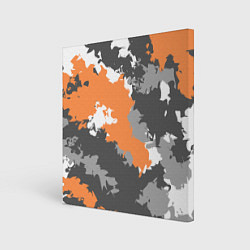 Холст квадратный Камуфляж огненный, цвет: 3D-принт