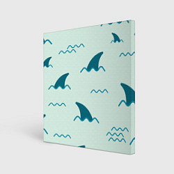 Холст квадратный Плавники акул, цвет: 3D-принт