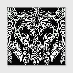Холст квадратный ТАТУ ЧЕРНО БЕЛОЕ УЗОР, цвет: 3D-принт — фото 2