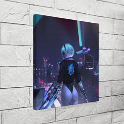 Холст квадратный Nier X Cyberpunk, цвет: 3D-принт — фото 2