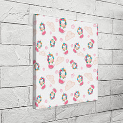 Холст квадратный Радужные Единороги, цвет: 3D-принт — фото 2