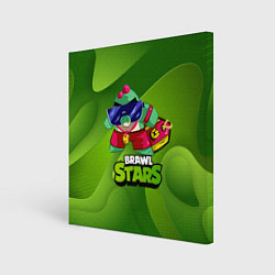 Холст квадратный Базз Buzz Brawl Stars Green, цвет: 3D-принт