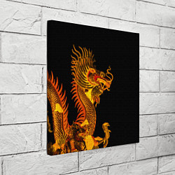 Холст квадратный Золотой китайский дракон, цвет: 3D-принт — фото 2