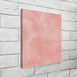 Холст квадратный Белые точки На розовом Фоне, цвет: 3D-принт — фото 2