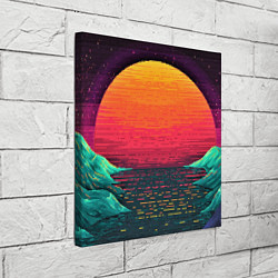 Холст квадратный Пиксельный закат, цвет: 3D-принт — фото 2