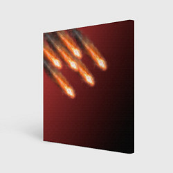Холст квадратный Падение комет, цвет: 3D-принт