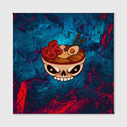 Холст квадратный Лапша в черепе, цвет: 3D-принт — фото 2