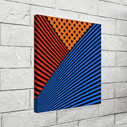 Холст квадратный Комбинированный полосатый узор, цвет: 3D-принт — фото 2