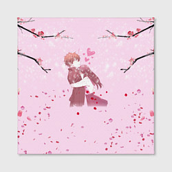 Холст квадратный Аниме Объятия Любовь Пара, цвет: 3D-принт — фото 2