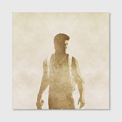 Холст квадратный Силуэт Нейта Дрейка Uncharted, цвет: 3D-принт — фото 2