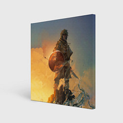 Картина квадратная Винланд стоит на скале сага