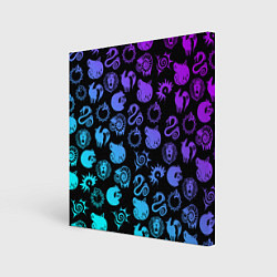 Картина квадратная 7 СМЕРТНЫХ ГРЕХОВ НЕОН ЭМБЛЕМЫ