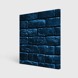 Холст квадратный Неоновая, кирпичная стена, цвет: 3D-принт