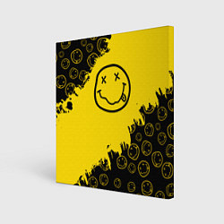 Холст квадратный Nirvana Smile Нирвана Рваный Паттерн, цвет: 3D-принт