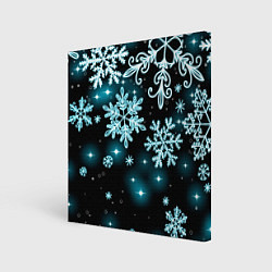 Холст квадратный Космические снежинки, цвет: 3D-принт