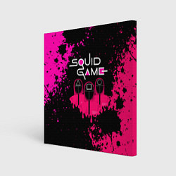 Холст квадратный Squid Game брызги красок стража, цвет: 3D-принт
