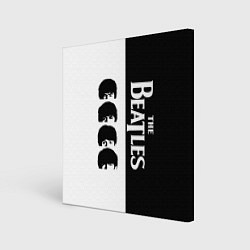 Холст квадратный The Beatles черно - белый партер, цвет: 3D-принт