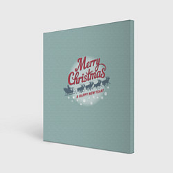 Холст квадратный Merry Christmas хо-хо-хо, цвет: 3D-принт