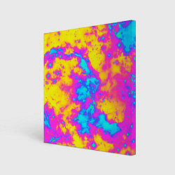 Холст квадратный Яркая абстракция космических красок, цвет: 3D-принт